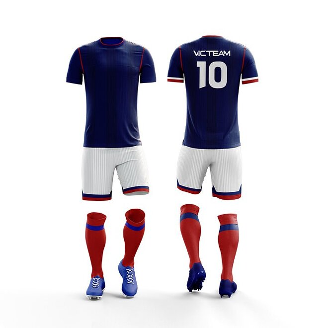 Wholesale 5 Sets of Custom Youth Moisture Wicking Polyester Soccer Futsal Uniforms