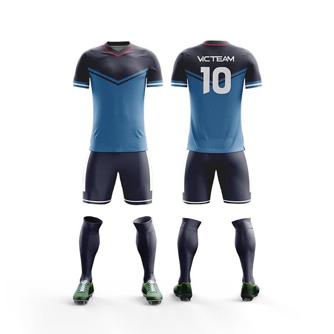 Wholesale 5 Sets of Custom Youth Moisture Wicking Polyester Soccer Futsal Uniforms