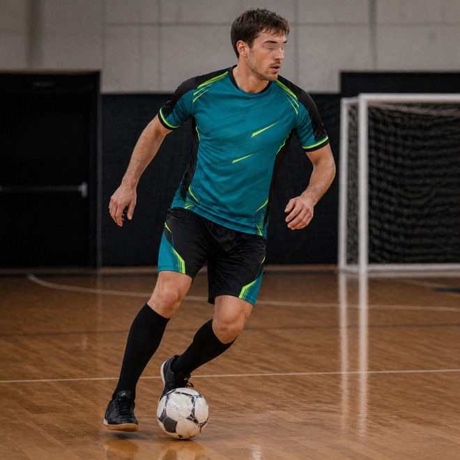 Futsal Wear Breathable Sublimated Soccer Jersey and Shorts