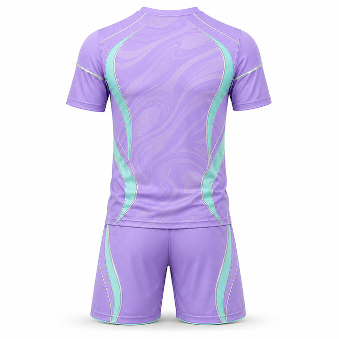 Mens Lavender Mint Breathable Printed Sublimated Futsal Jersey and Shorts Set