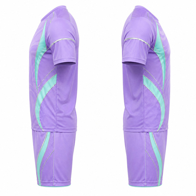 Mens Lavender Mint Breathable Printed Sublimated Futsal Jersey and Shorts Set