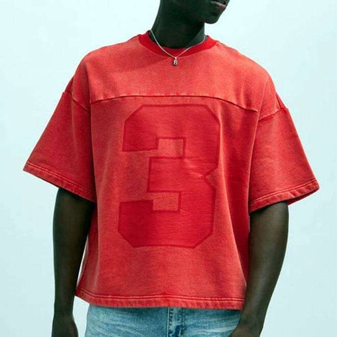 Hip Hop Mens Vintage Acid Washed Solid Streetwear Boxy Fit Jersey