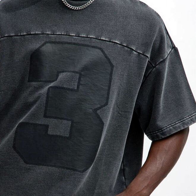 Hip Hop Mens Vintage Acid Washed Solid Streetwear Boxy Fit Jersey