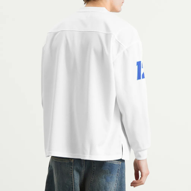 Embroidery Men Streetwear Oversized Long Sleeve Football Jersey