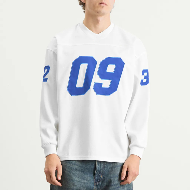 Embroidery Men Streetwear Oversized Long Sleeve Football Jersey