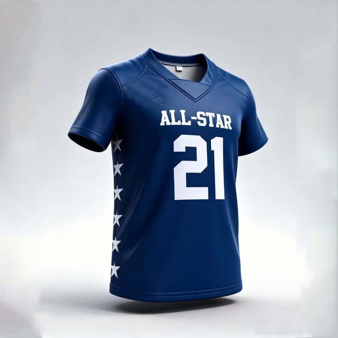 American Street Hip Hop Sublimation Print V Neck Rugby Hockey Jersey