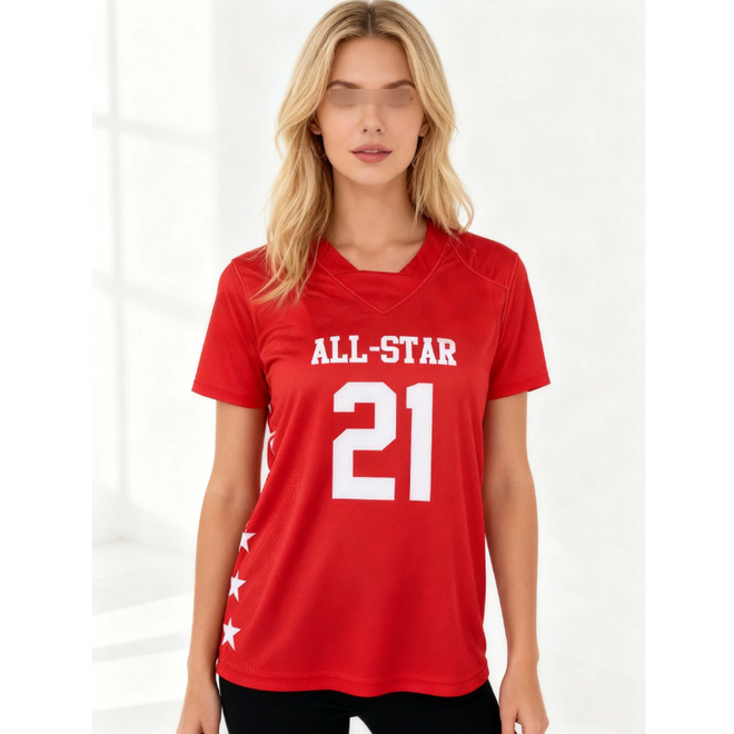 American Street Hip Hop Sublimation Print V Neck Rugby Hockey Jersey