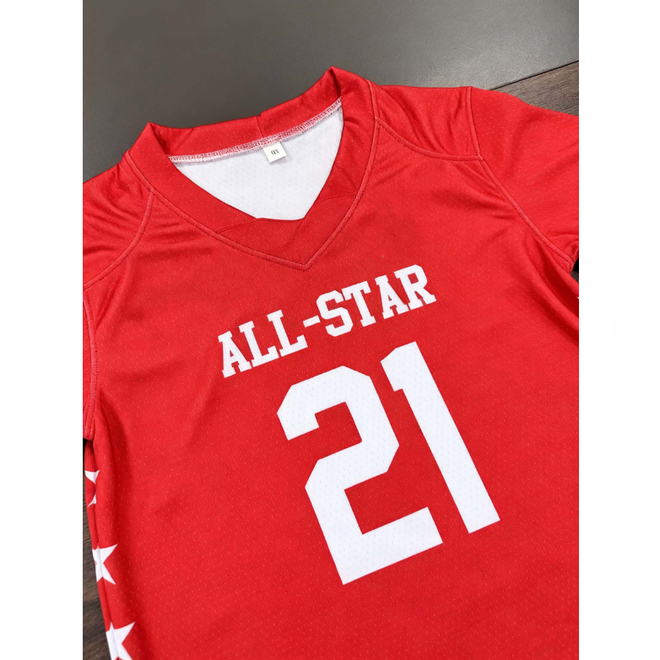 American Street Hip Hop Sublimation Print V Neck Rugby Hockey Jersey