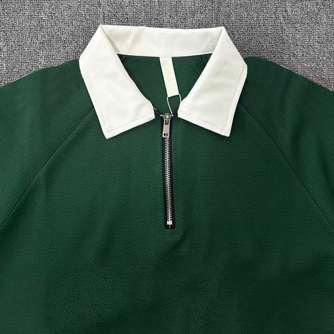 Polo Shirts for Men Zip up Street Style Short Sleeve Team Fans Jersey