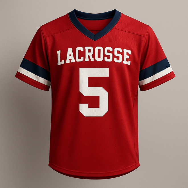 V Neck Short Sleeve Breathable Moisture Wicking Lacrosse Jersey