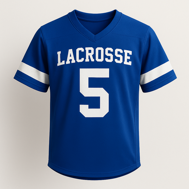 V Neck Short Sleeve Breathable Moisture Wicking Lacrosse Jersey