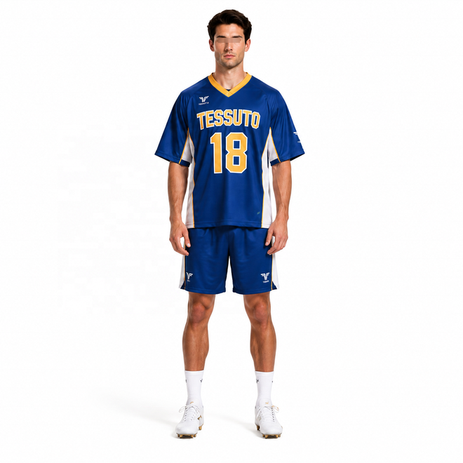 Pro Cut V Neck Short Sleeve Sublimated Reversible Lacrosse Jersey
