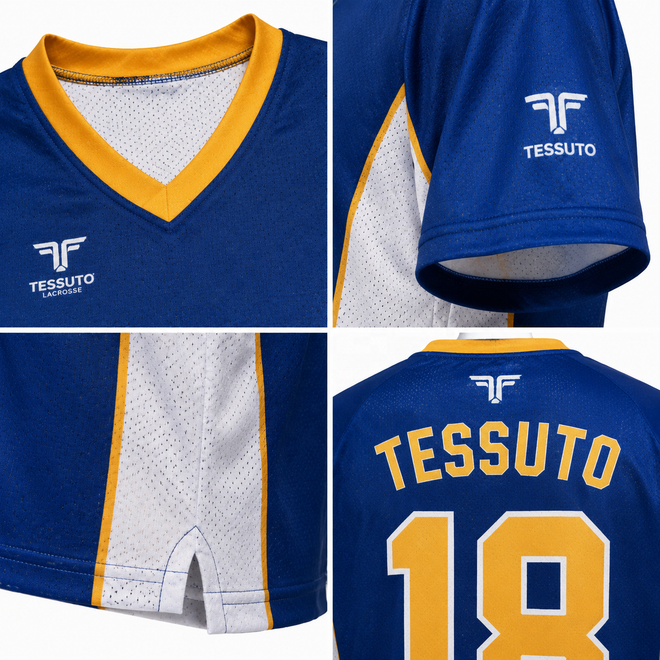 Pro Cut V Neck Short Sleeve Sublimated Reversible Lacrosse Jersey