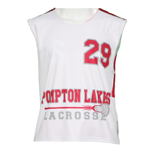 Wholesale 2 Pcs of Sublimated College Cut Team Lacrosse Reversible Jerseys