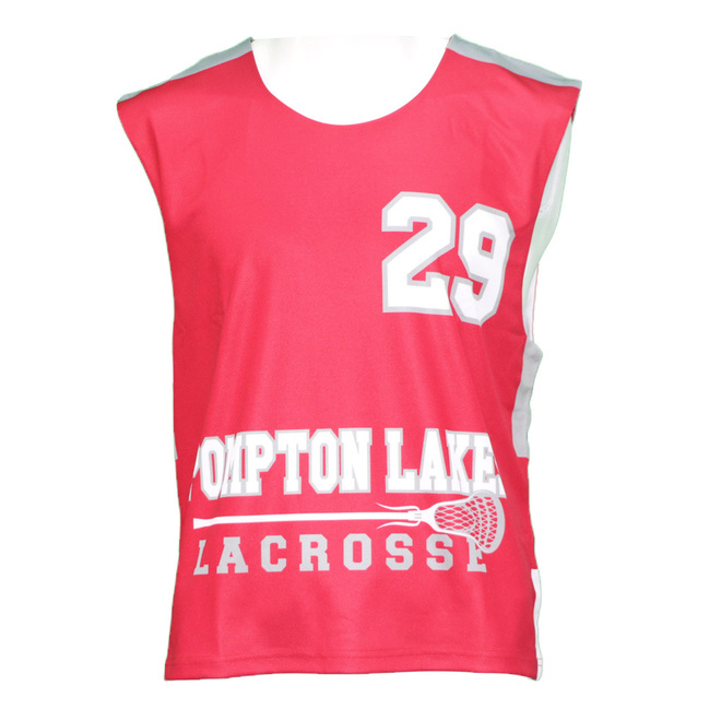 Wholesale 2 Pcs of Sublimated College Cut Team Lacrosse Reversible Jerseys
