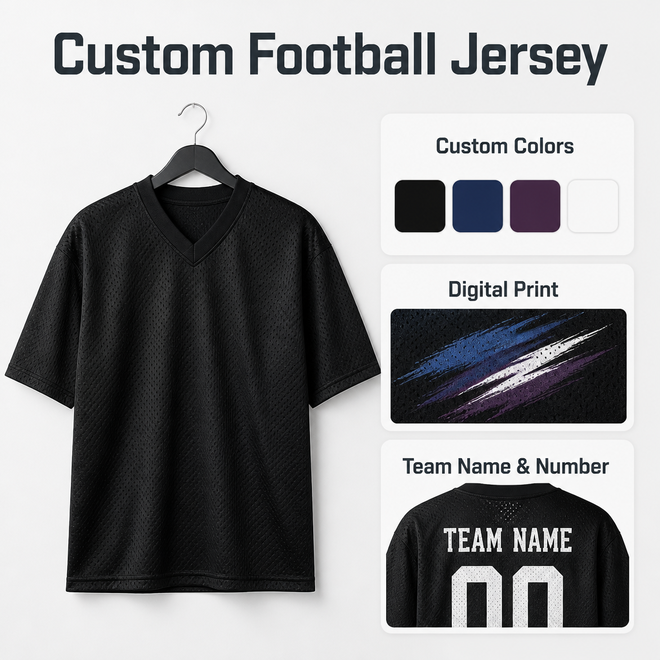 Oversized Mesh Football Jersey for Men