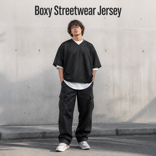 Oversized Mesh Football Jersey for Men