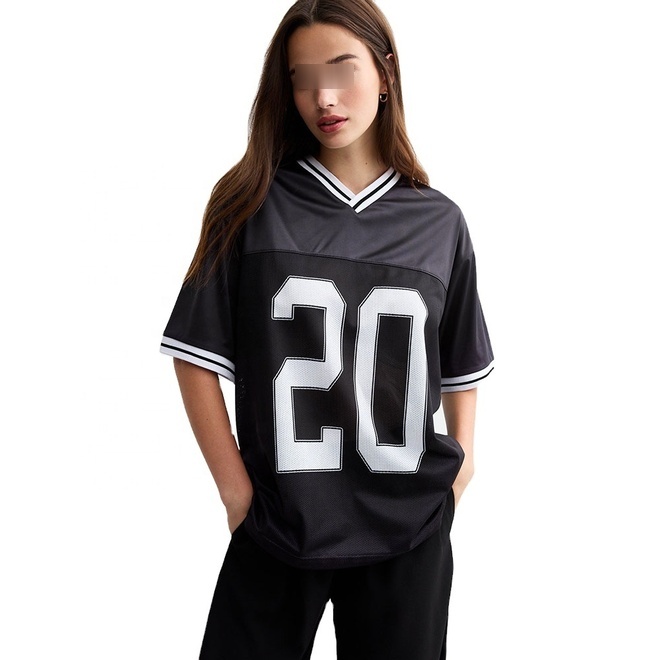 Plus Size Printed Oversized V Neck American Football Jersey