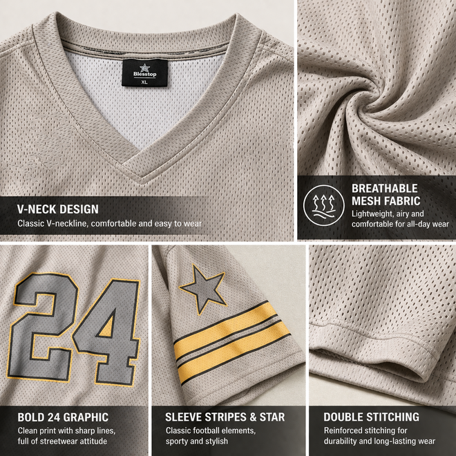 Oversized Streetwear Breathable Sports Mesh Football Jersey