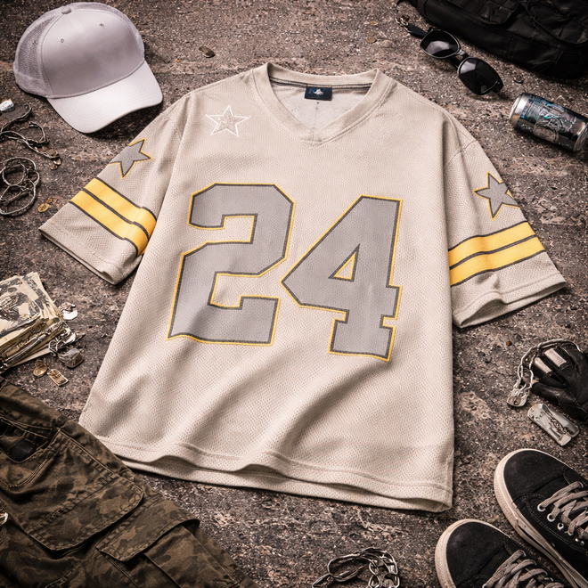Oversized Streetwear Breathable Sports Mesh Football Jersey