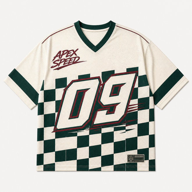 Retro Racing Checkered Flag Jersey