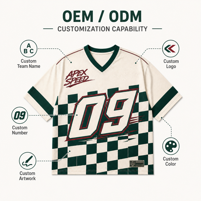 Retro Racing Checkered Flag Jersey